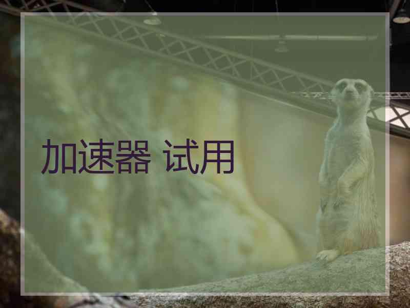 加速器 试用