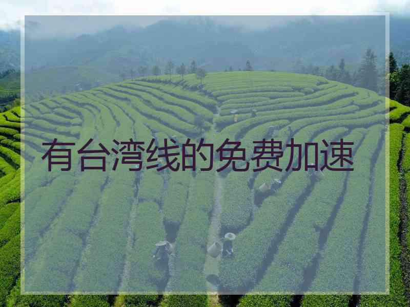 有台湾线的免费加速
