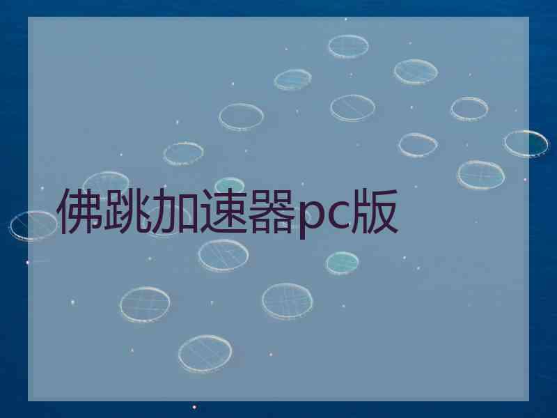 佛跳加速器pc版