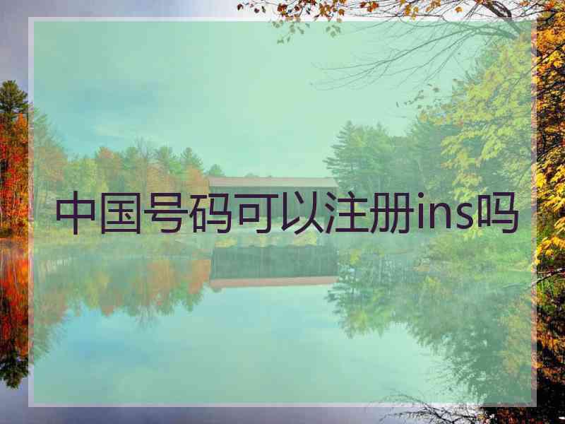 中国号码可以注册ins吗