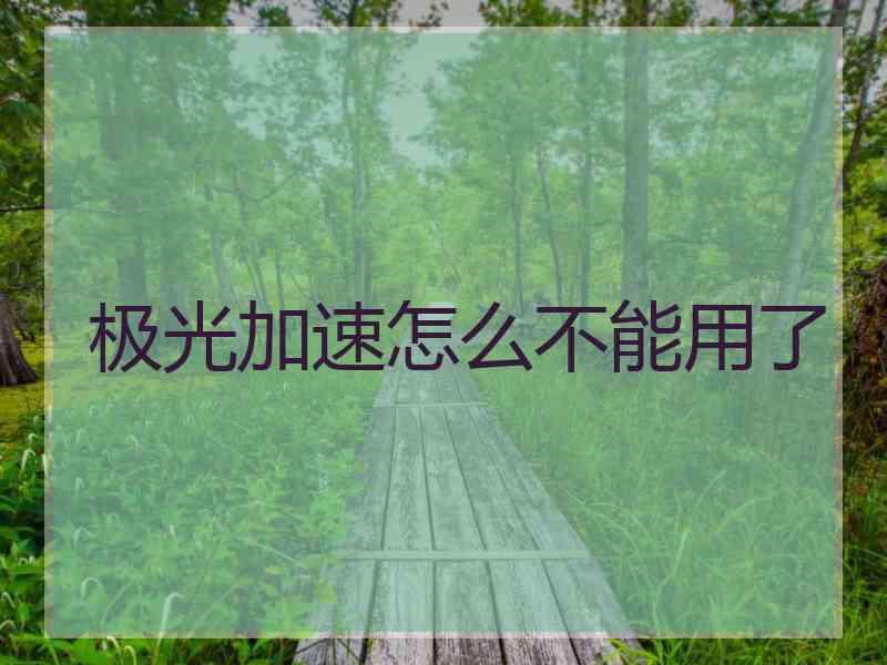 极光加速怎么不能用了