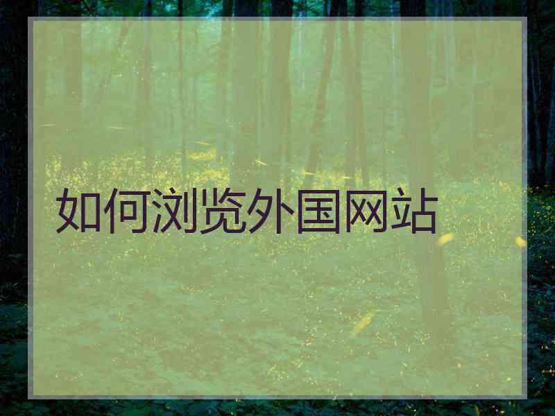 如何浏览外国网站
