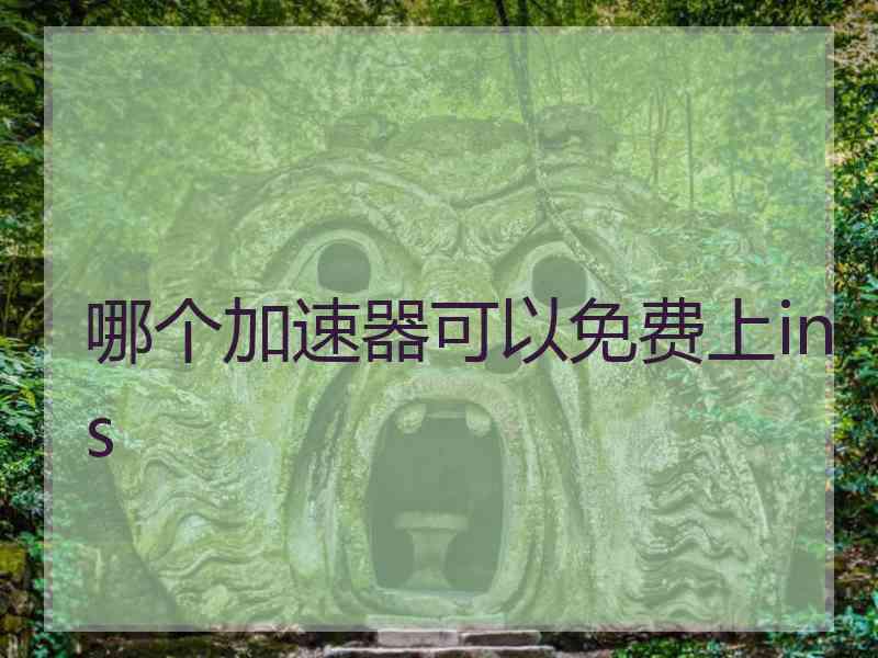 哪个加速器可以免费上ins