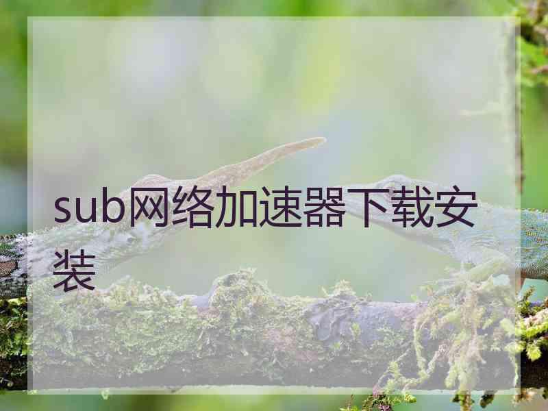 sub网络加速器下载安装