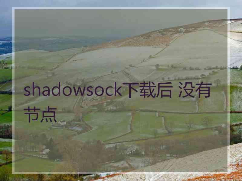 shadowsock下载后 没有节点