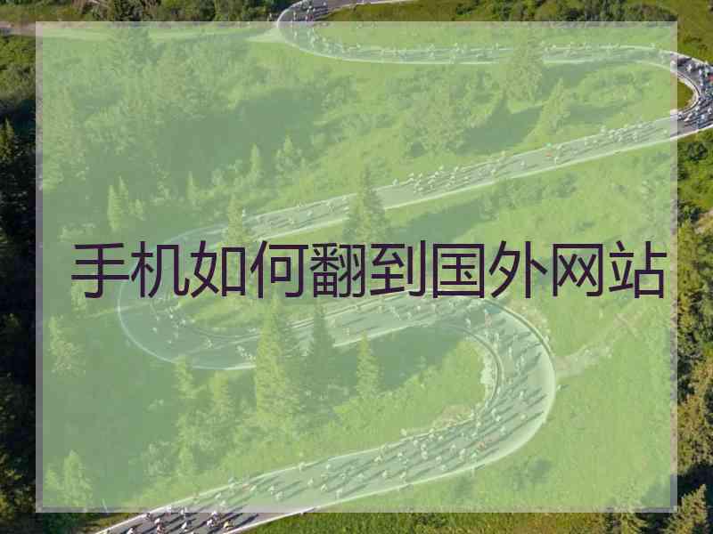 手机如何翻到国外网站