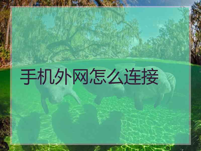 手机外网怎么连接
