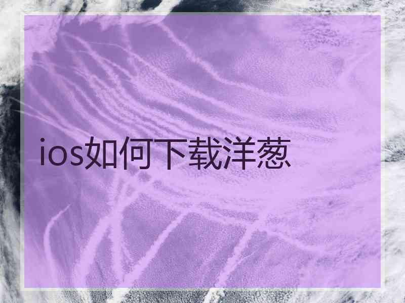 ios如何下载洋葱