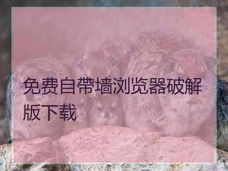 免费自帶墙浏览器破解版下载